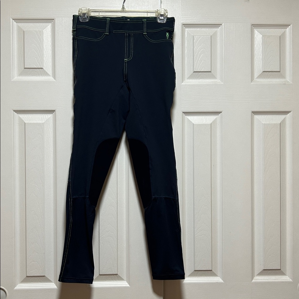 Irideon Zanzibar Equestrian Riding Pull on Pants Breeches Navy-Girls Size Medium